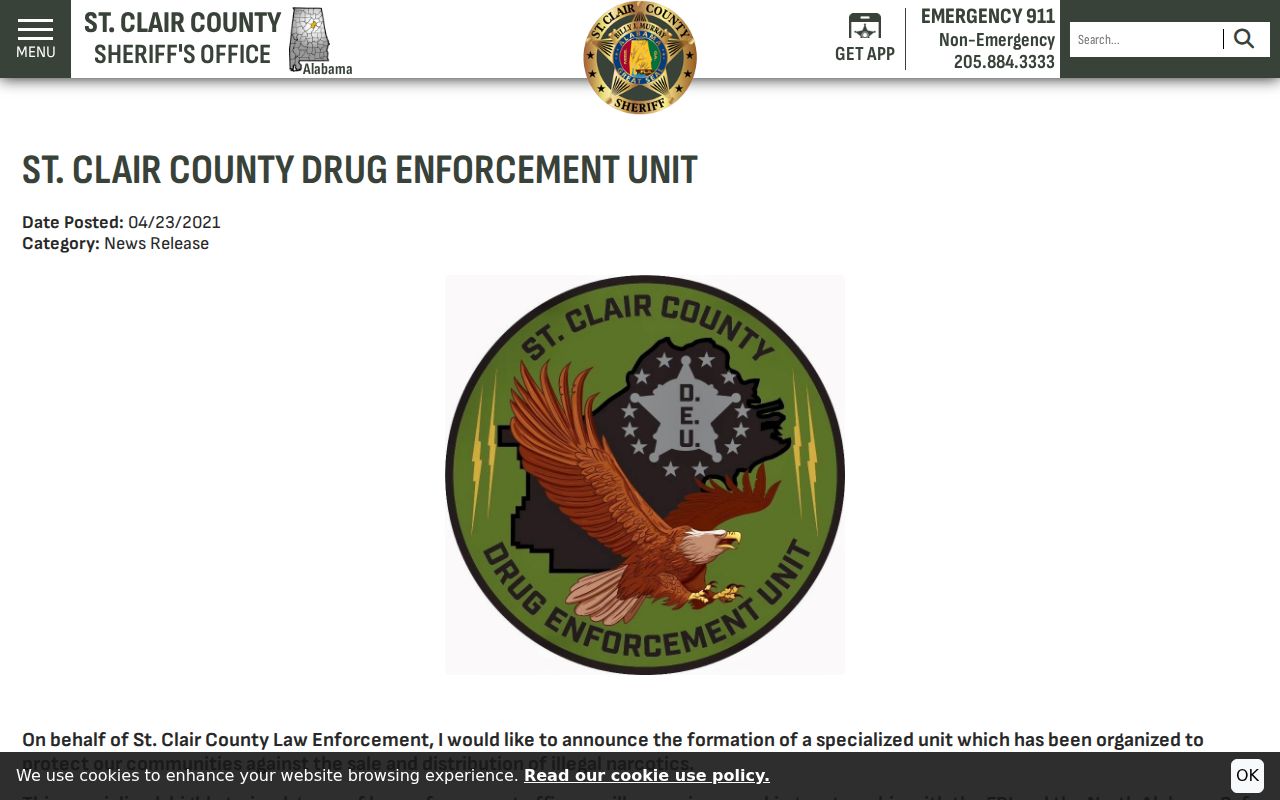 Odenville criminal records St. Clair County Drug Enforcement Unit