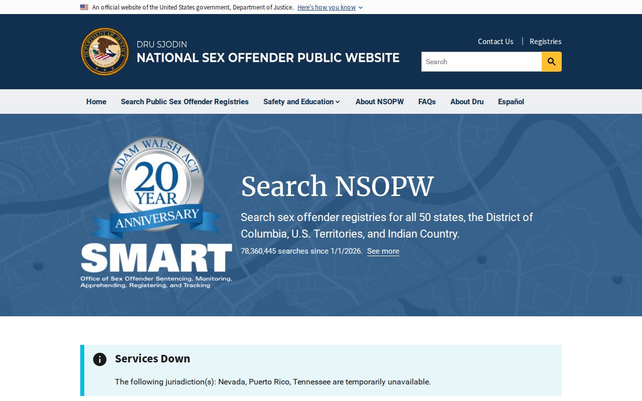 St. Clair County sex offender search through the national registry