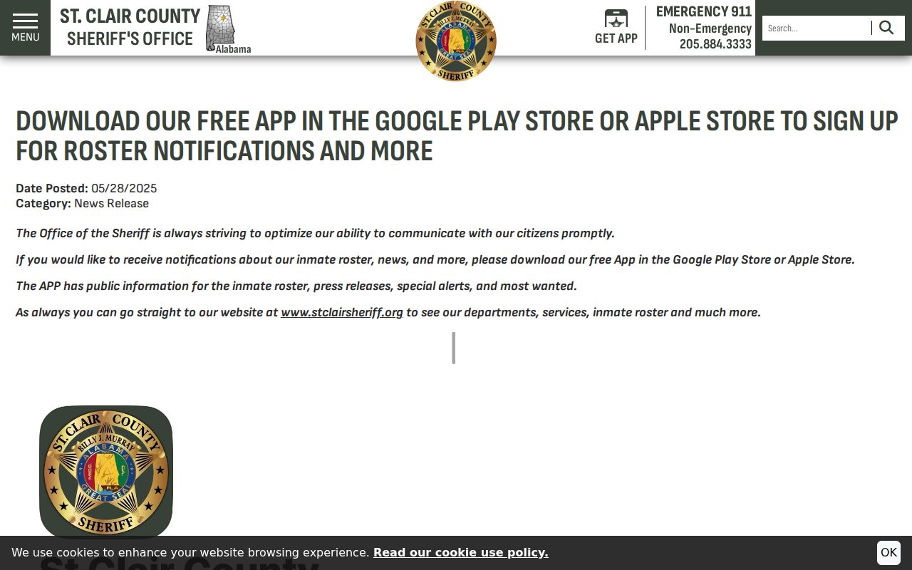 St. Clair County criminal records sheriff app and public information channel